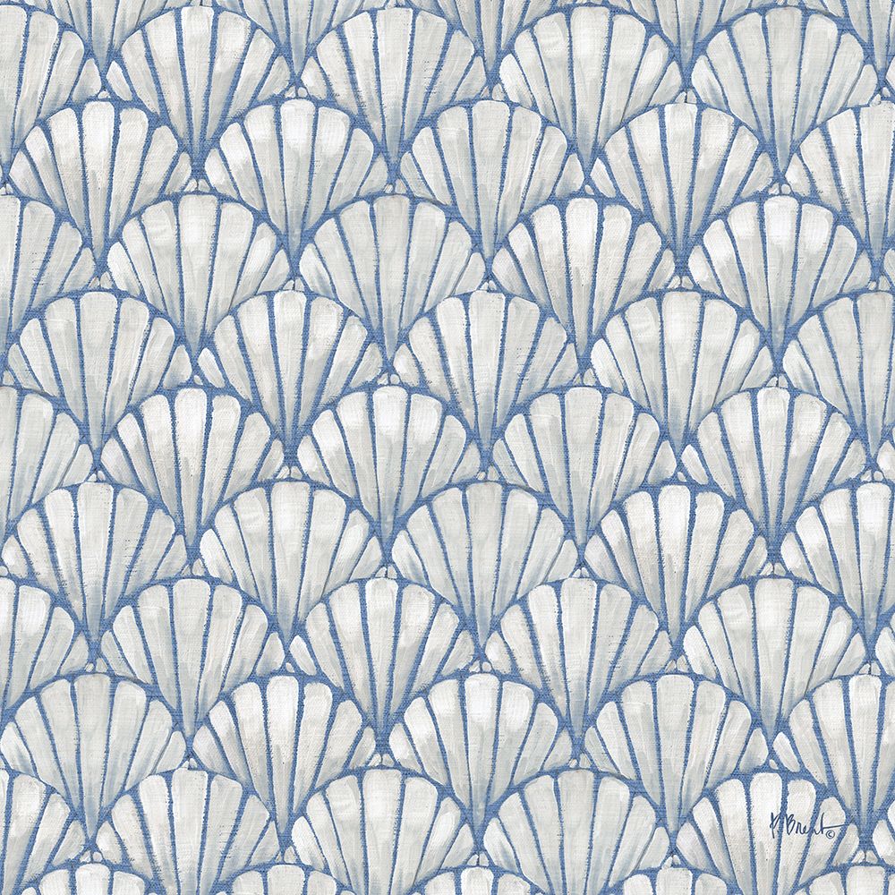 Padrão Déco de Conchas 2 — azul-pervinca — Brent, Paul