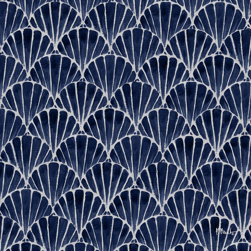 Padrão Déco de Conchas 3 — azul-marinho — Brent, Paul