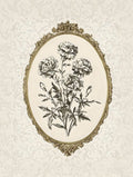 Moldura Oval Floral Vintage — Arlington Prints