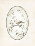 Pássaro em Moldura Oval — vintage — Arlington Prints