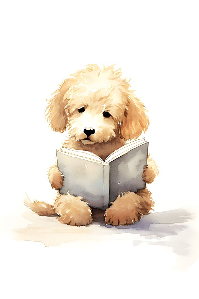 Cachorrinho Leitor 2 — Petals Prints Design