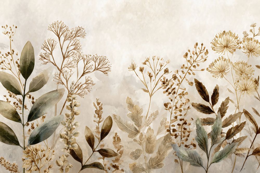 Folhagem em Tons Neutros — Petals Prints Design