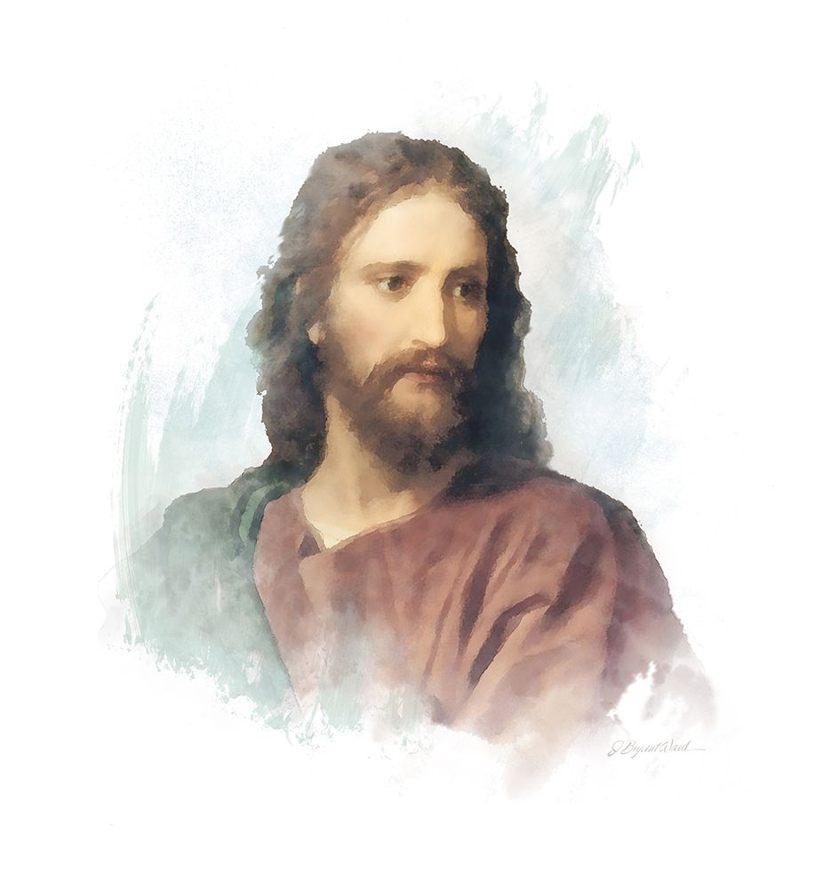 Retrato de Cristo, segundo Hofmann — aquarela — Ward, Jay Bryant