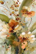 Flores Silvestres em Laranja e Pêssego — aquarela — Harmony Inhouse Artist