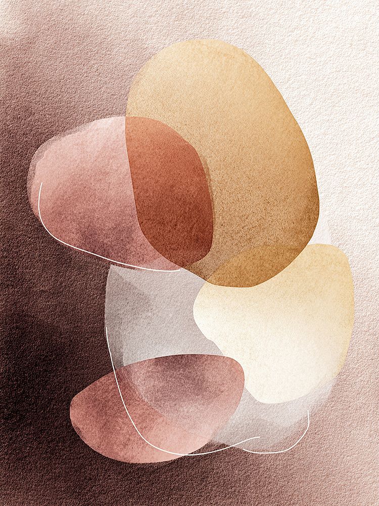 Formas Fluidas em Azul e Ouro — aquarela — Harmony Inhouse Artist
