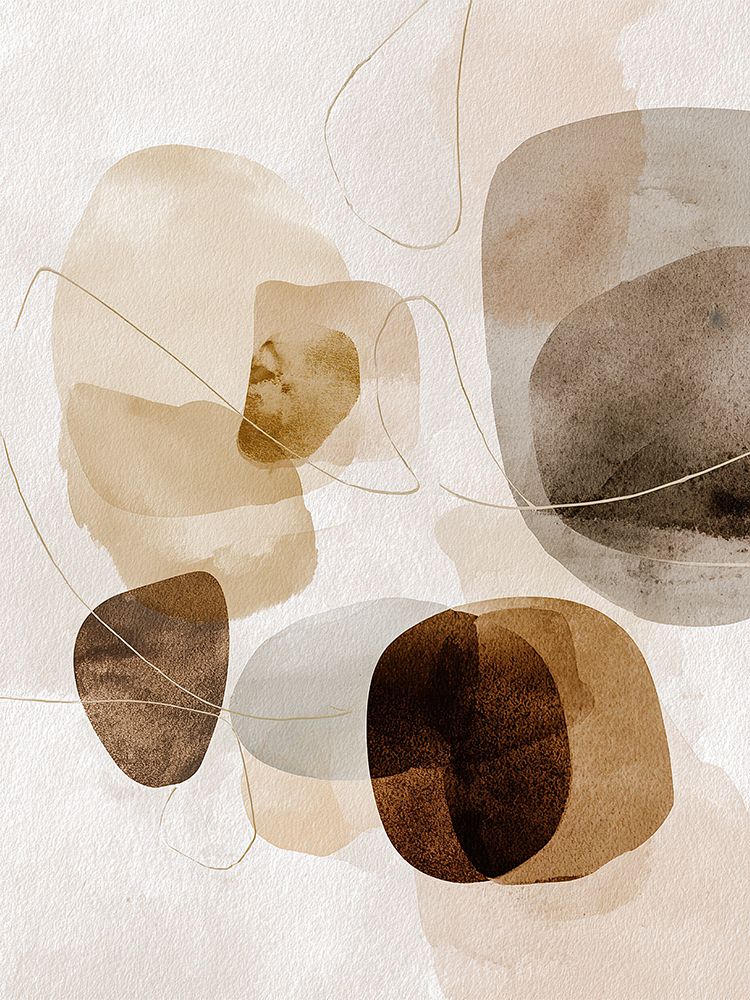 Fluido Abstrato em Azul e Bege — aquarela — Harmony Inhouse Artist