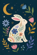 Coelho ao Luar entre Flores da Meia-Noite — Harmony Inhouse Artist