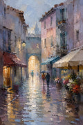 Beco do Canal na Chuva ao Anoitecer — Harmony Inhouse Artist