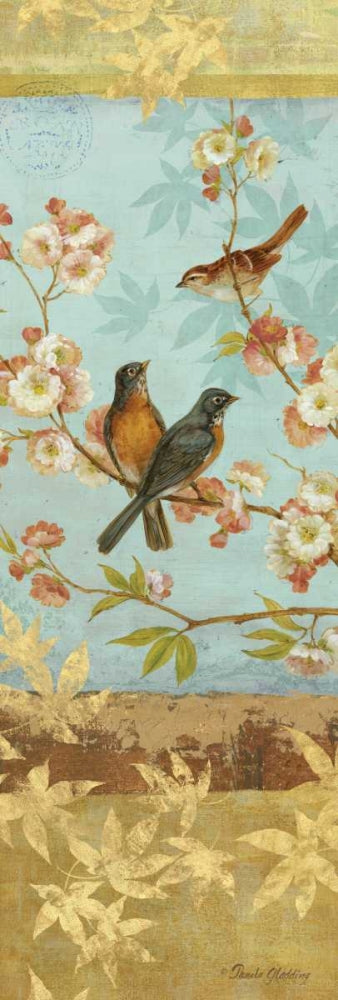 Tordos e Flores 2 — painel — Gladding, Pamela