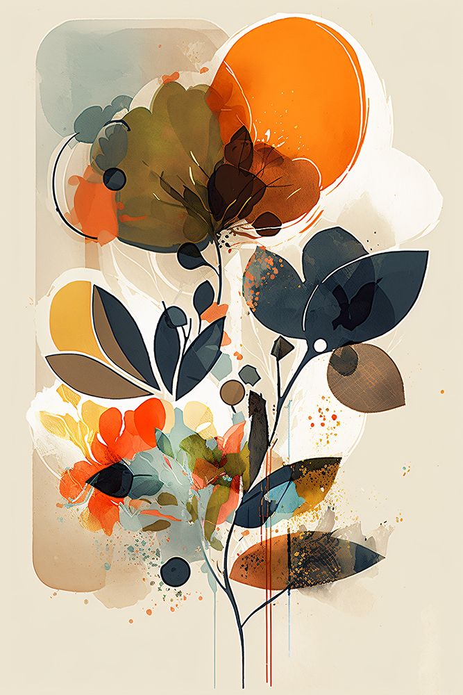 Oil Painting Expressive Flowers Orange 11 — Heere, Ray