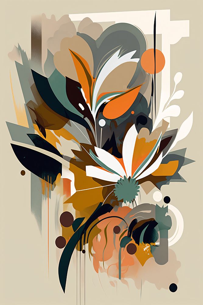 Oil Painting Expressive Flowers Orange 12 — Heere, Ray