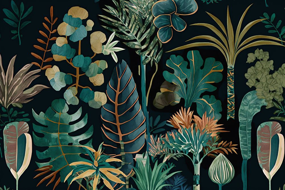 Watercolor Tropical Collage Black 4 — Heere, Ray