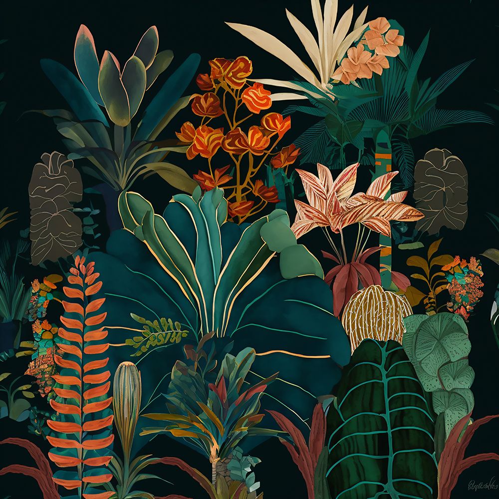 Watercolor Tropical Collage Black 6 — Heere, Ray