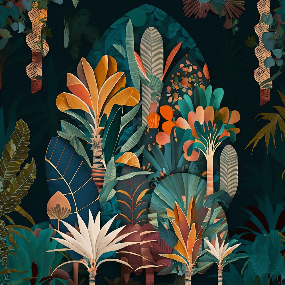 Watercolor Tropical Collage Black 7 — Heere, Ray