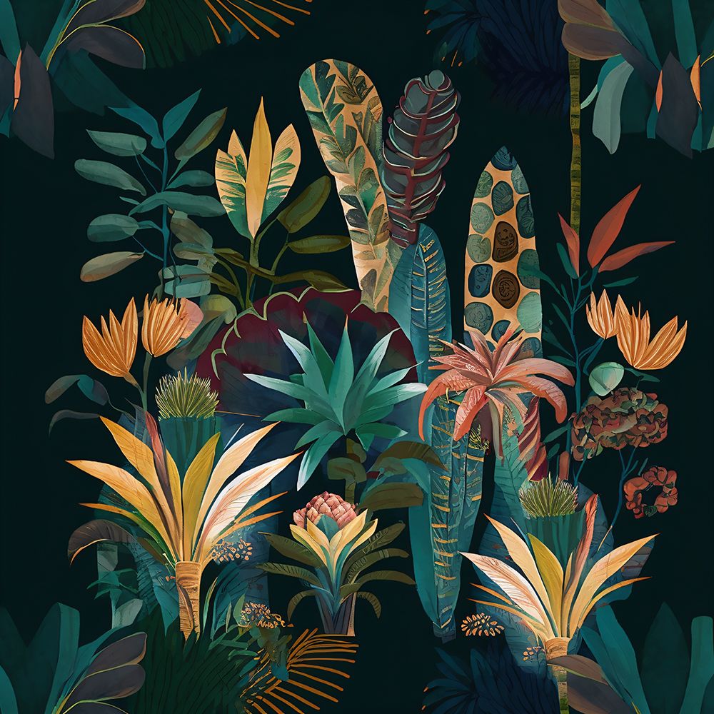Watercolor Tropical Collage Black 9 — Heere, Ray