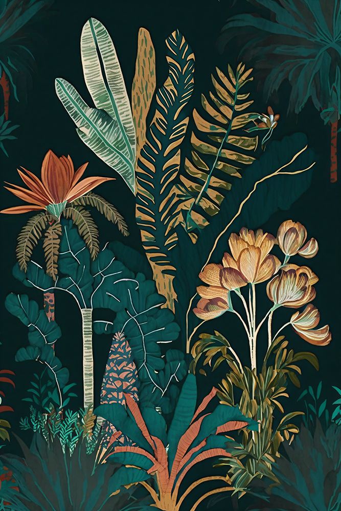 Watercolor Tropical Collage Black 11 — Heere, Ray