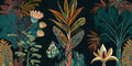 Watercolor Tropical Collage Black 15 — Heere, Ray