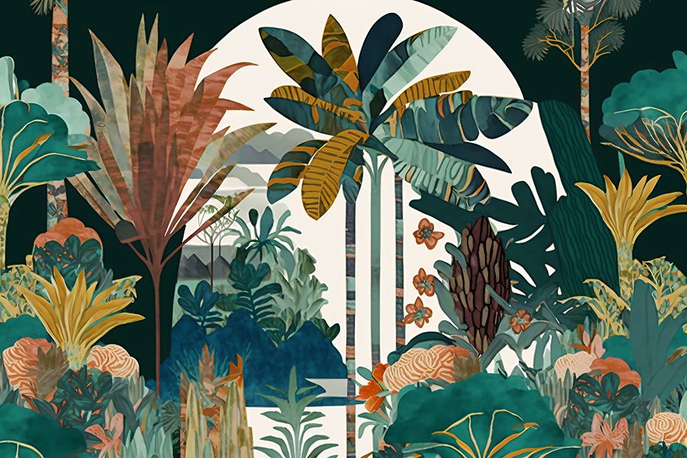 Watercolor Tropical Collage White 1 — Heere, Ray