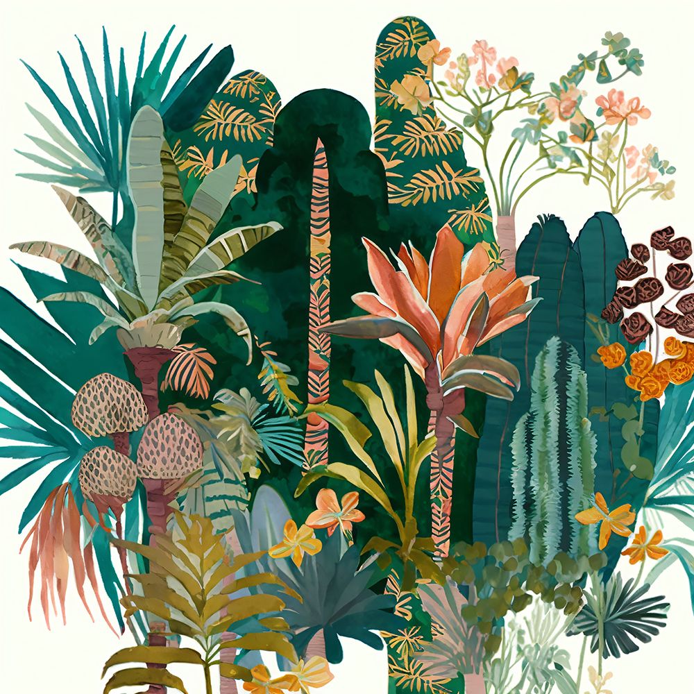 Watercolor Tropical Collage White 3 — Heere, Ray