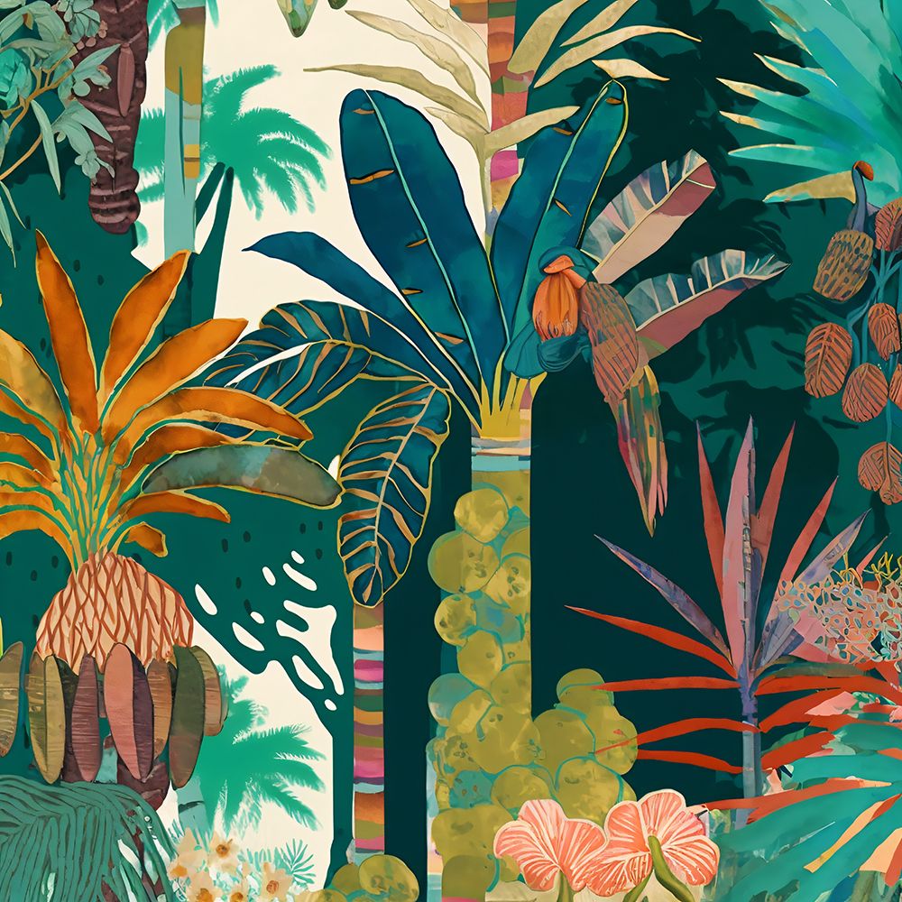 Watercolor Tropical Collage White 4 — Heere, Ray