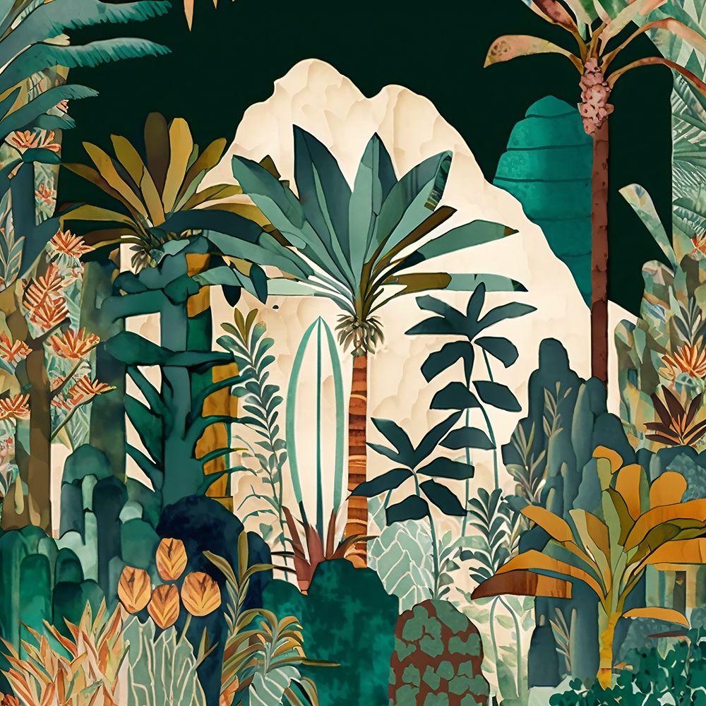 Watercolor Tropical Collage White 5 — Heere, Ray