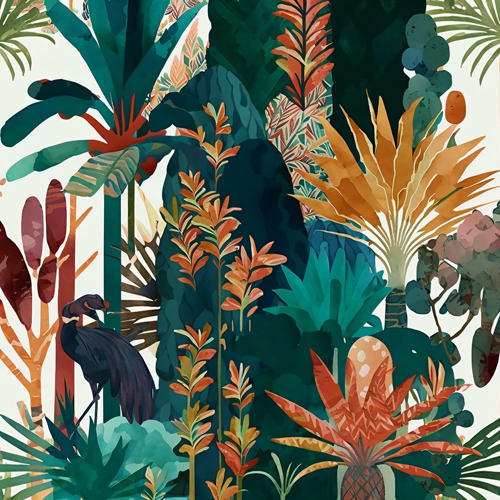 Watercolor Tropical Collage White 7 — Heere, Ray