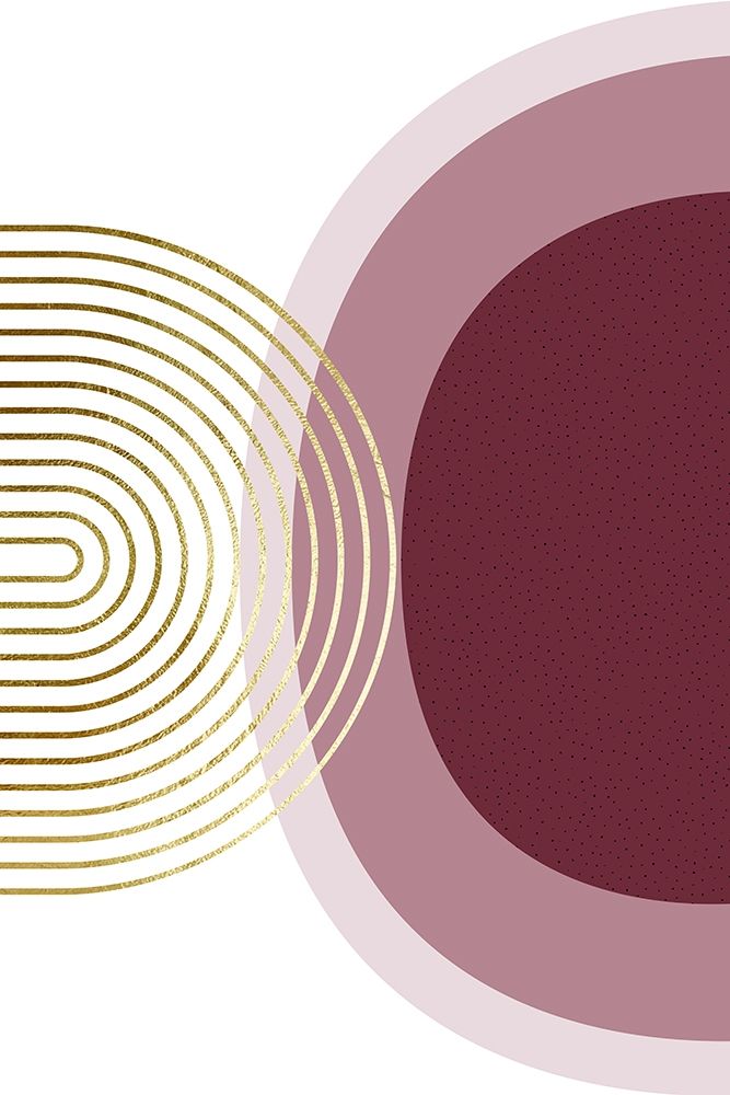 Abstrato Minimalista em Borgonha e Ouro 1 — Urban Epiphany