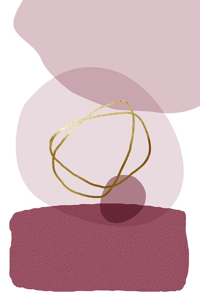 Abstrato Minimalista em Borgonha e Ouro 3 — Urban Epiphany