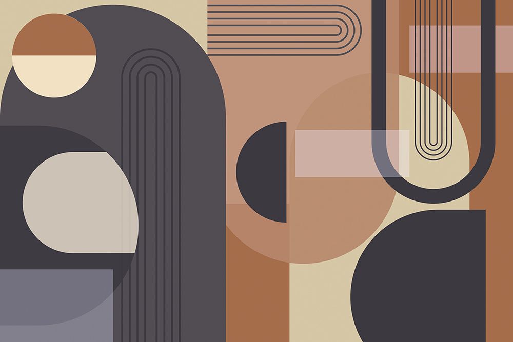 Arcos Abstratos em Grafite e Terracota 1 — Urban Epiphany