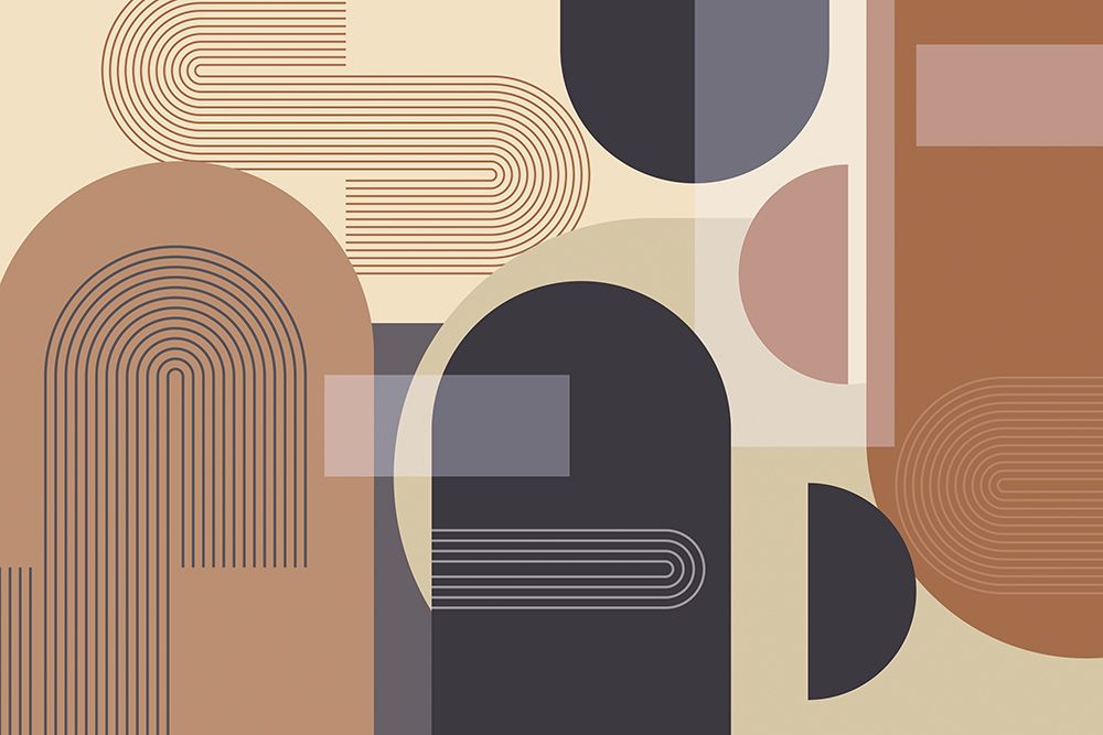 Arcos Abstratos em Grafite e Terracota 2 — Urban Epiphany