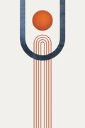 Minimalista Meados do Século Laranja Azul-Marinho 3 — Urban Epiphany