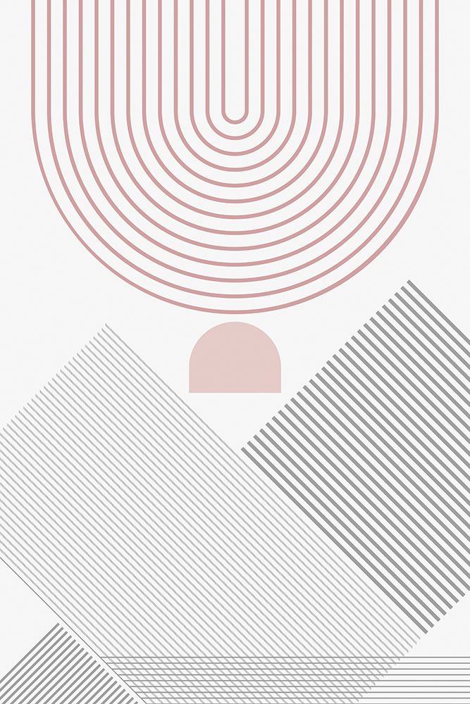 Moderno Meados do Século Abstrato Rosa Cinza 3 — Urban Epiphany