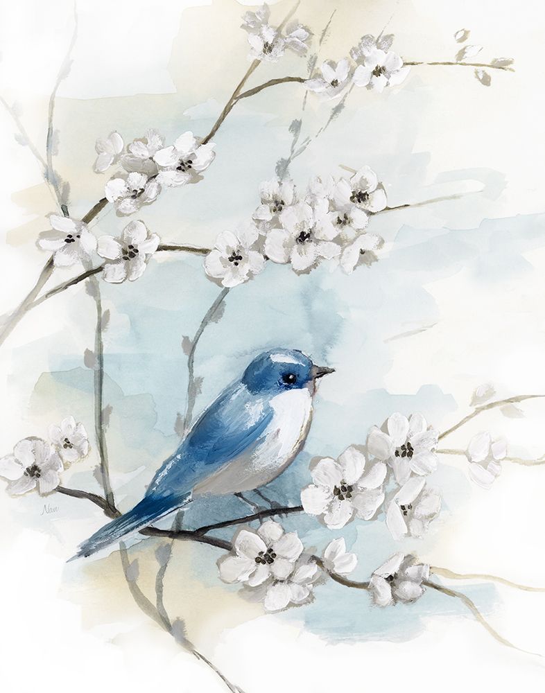 Flores e Pássaro Azul I — Nan
