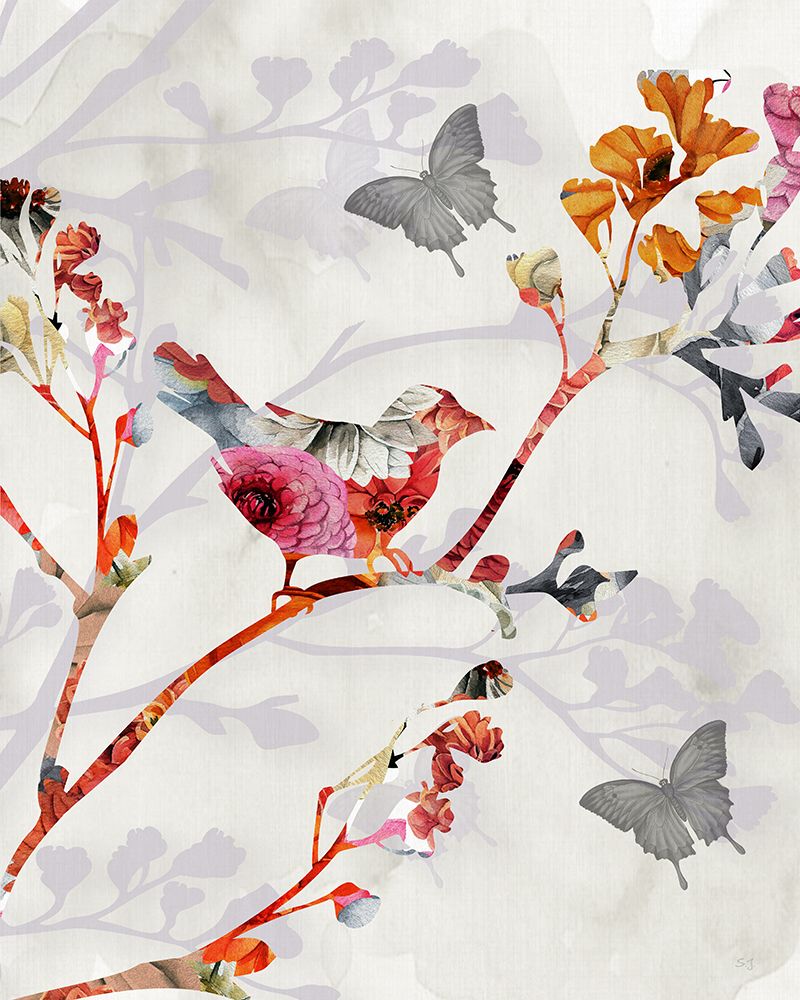 Pássaro e Flores de Cerejeira II — Jill, Susan