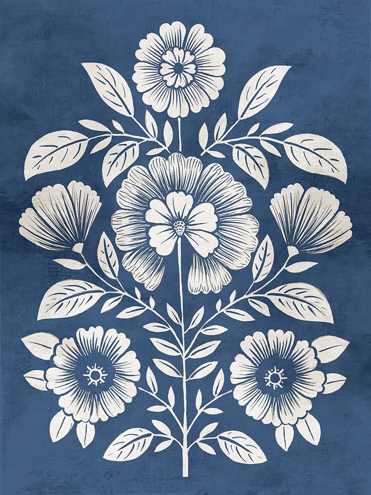 Simetria Floral sobre Azul — Black, Alex