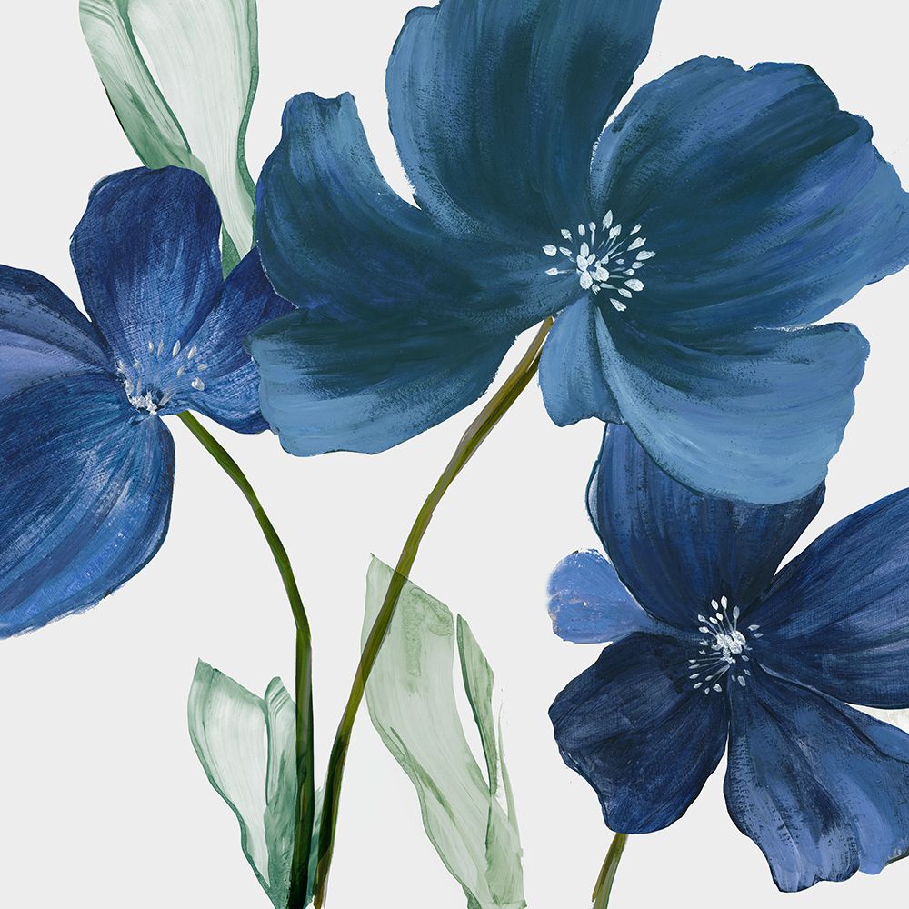 Flores Azuis sobre Tela Branca — PI Studio
