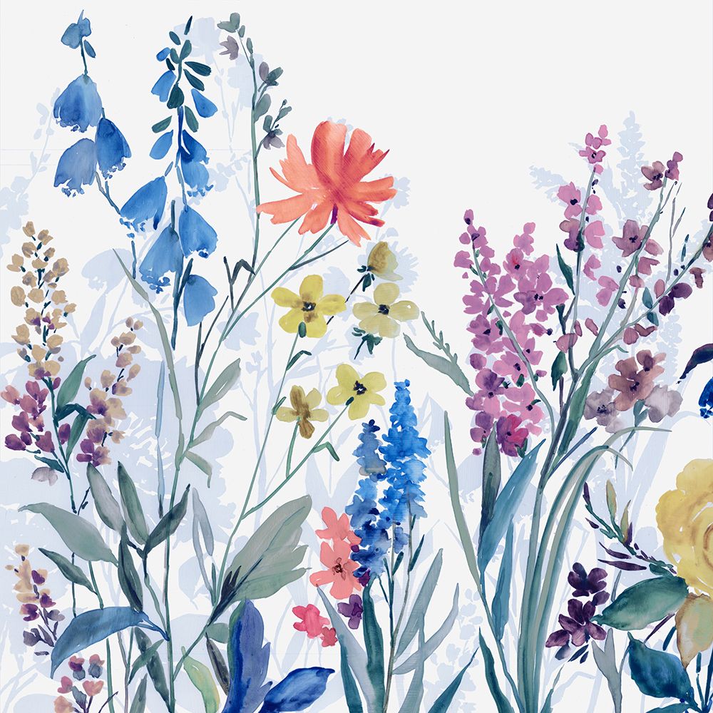 Flores Vibrantes do Jardim em Aquarela II — PI Studio