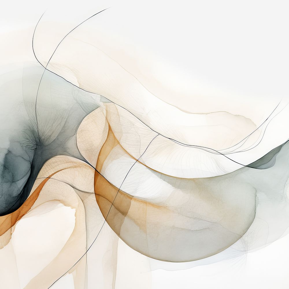Formas Orgânicas Abstratas em Laranja Aquarela II — Orlov, Irena