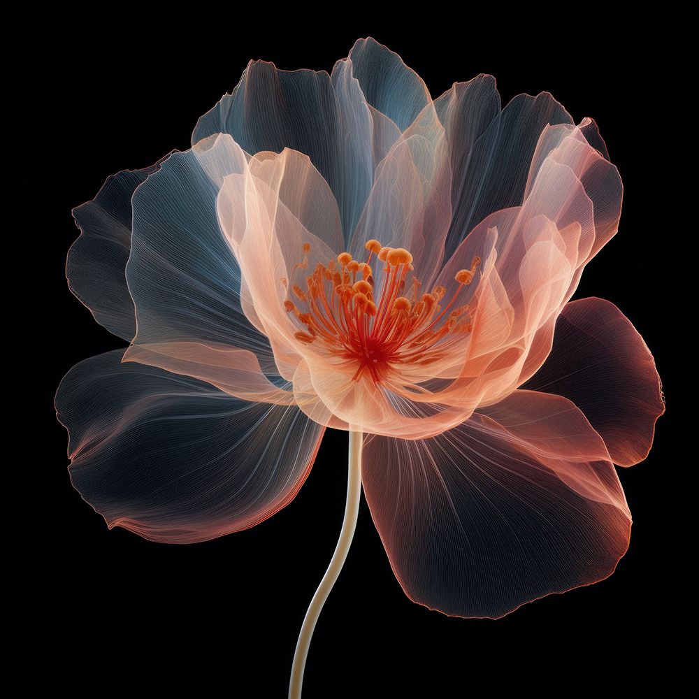 Flor Translúcida em Preto e Rosa II — Orlov, Irena