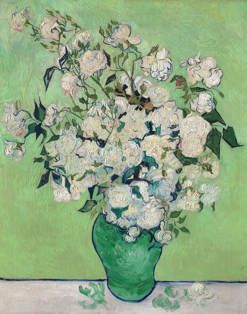 Roses, 1890 (Green Vase) — Van Gogh, Vincent