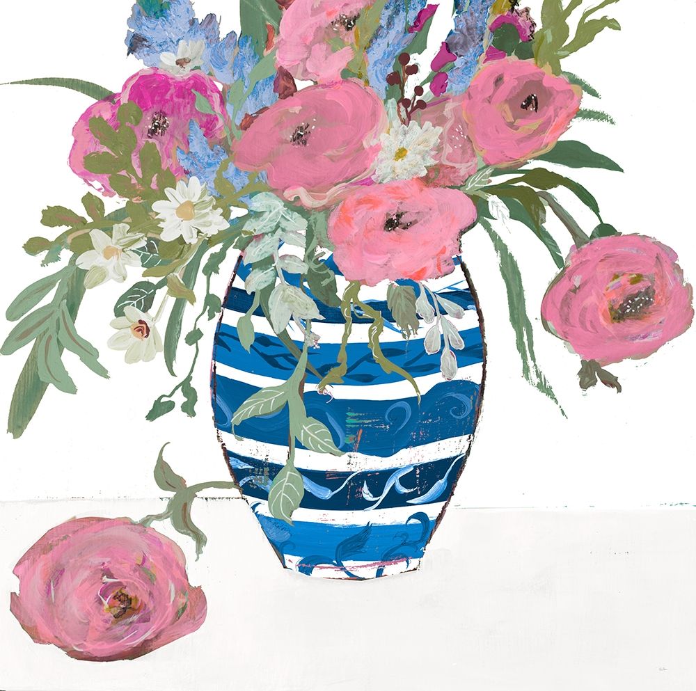 Vaso Azul de Rosas Rosas — Maria, Robin