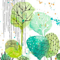 Folhas Estampadas em Verde — quadrado II — Krinlox