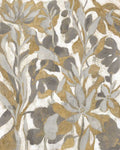 Biombo Tropical Pintado I 2 — cinza e dourado — Vassileva, Silvia