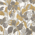 Biombo Tropical Pintado II 2 — cinza e dourado I — Vassileva, Silvia