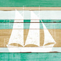 Paisagem de Praia V — barco verde — Mullan, Michael