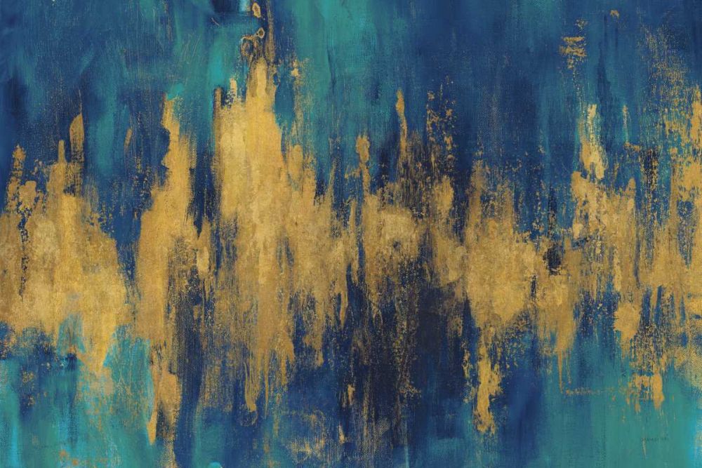 Abstrato em Azul e Ouro — recorte — Nai, Danhui