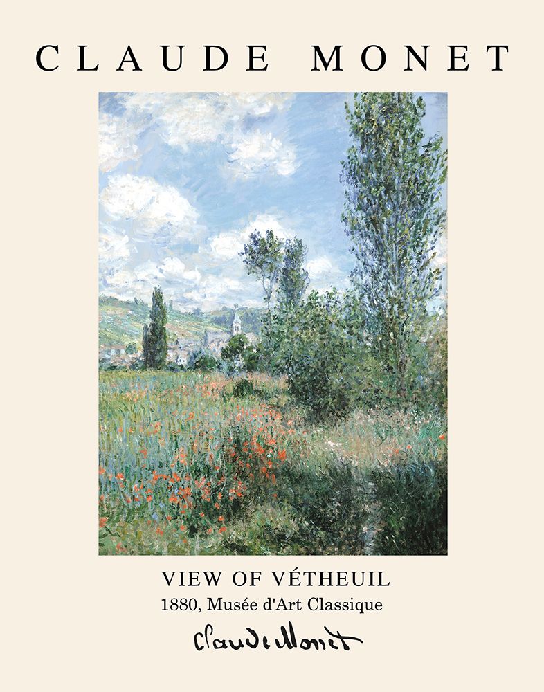 Vista de Vétheuil — cartaz de museu — Public Domain