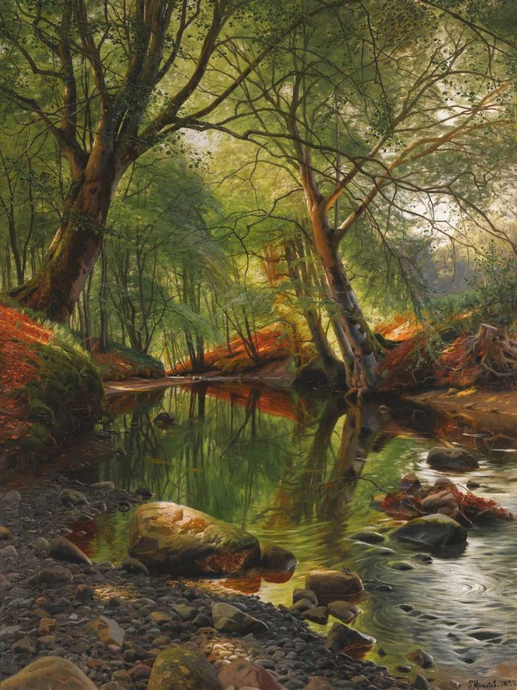 A woodland stream — Monsted, Peder Mork