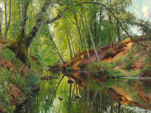 A stream in the forest — Monsted, Peder Mork