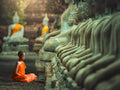 Young Buddhist Monk praying, Thailand — Pangea Images